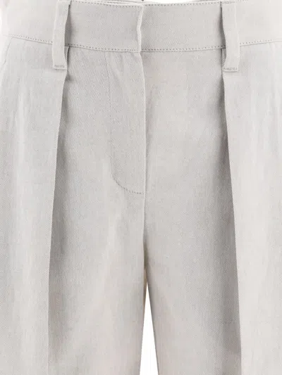 Shop Brunello Cucinelli Gabardine Bermuda Shorts In White