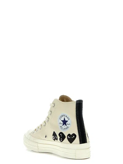 Shop Comme Des Garçons Play X Converse Sneakers In White/black