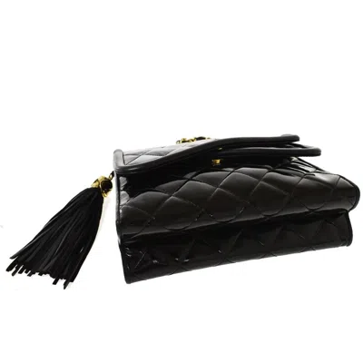 Pre-owned Chanel Matelassé Black Patent Leather Shoulder Bag ()