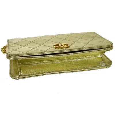 Pre-owned Chanel Mini Matelassé Gold Leather Shoulder Bag ()