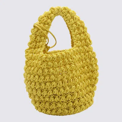 Shop Jw Anderson J.w. Anderson Yellow Tricot Anchor Satchel Bag