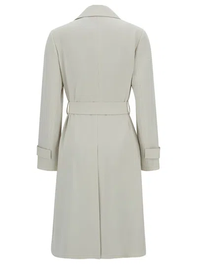 Shop Theory Off-white Trench Coat With Revers Collar In Triacetate Blend Woman