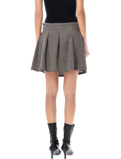 Shop Our Legacy Object Check Skirt In Check Beige