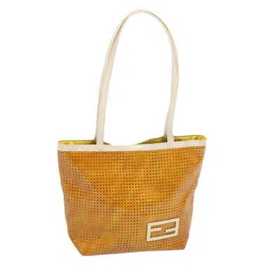 Shop Fendi Yellow Patent Leather Tote Bag ()