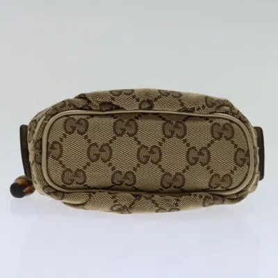 Shop Gucci Bamboo Beige Canvas Clutch Bag ()