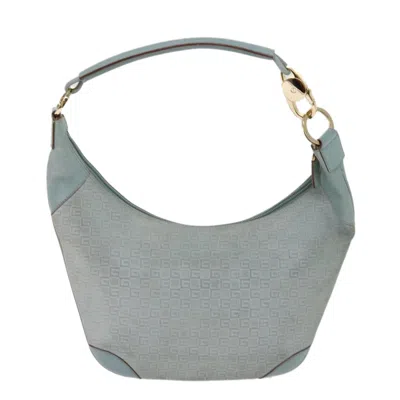 Shop Gucci Hobo Blue Canvas Shoulder Bag ()