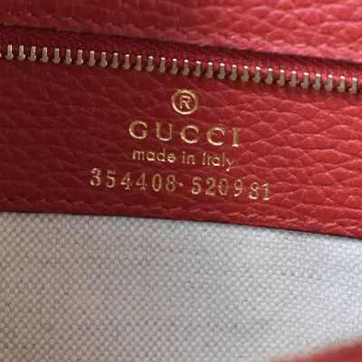 Shop Gucci Swing Red Leather Shoulder Bag ()