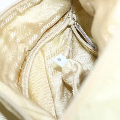 Shop Prada Tessuto Ecru Synthetic Shoulder Bag ()