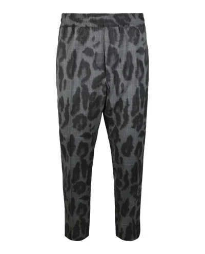 Shop Stella Mccartney Leopard Print Piet Trousers In Grey