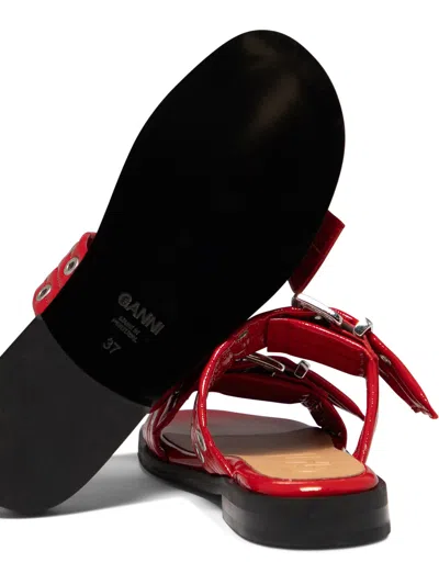 Shop Ganni "buckle Two Strap" Sandals