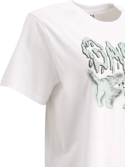 Shop Ganni "love Cats" T Shirt