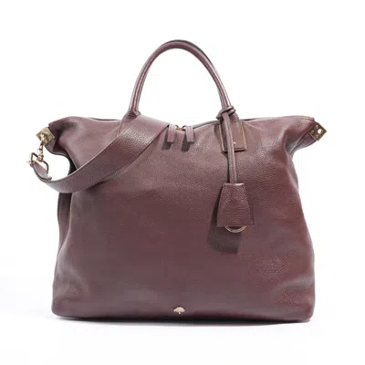 Shop Mulberry Alice Zip Tote Burgundy Grained Leather Tote Bag In Gold