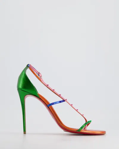 Shop Christian Louboutin Studded Simple Strap High Heel In Multi
