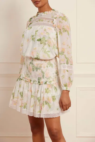 Shop Needle & Thread Immortal Rose Poppy Smocked Micro Mini Skirt In Multi