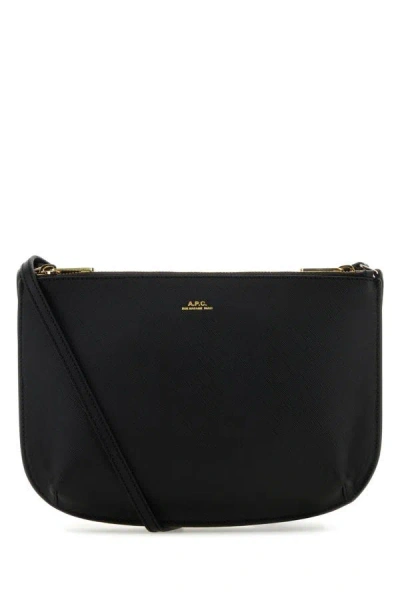 Shop Apc A.p.c. Woman Black Leather Crossbody Bag