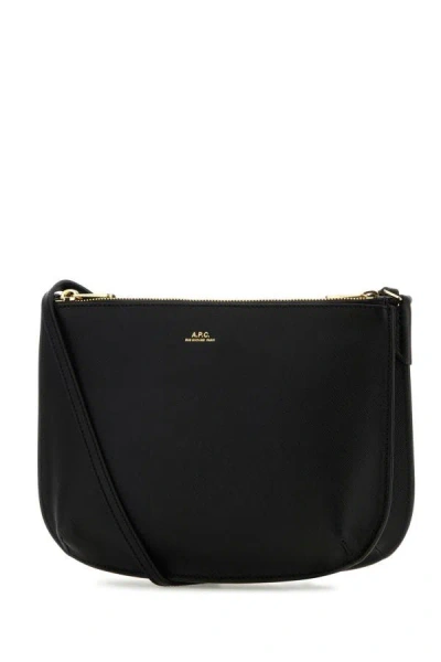 Shop Apc A.p.c. Woman Black Leather Crossbody Bag