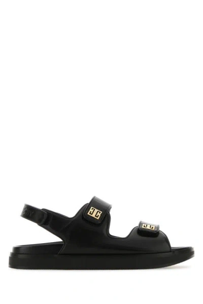 Shop Givenchy Woman Black Leather 4g Sandals