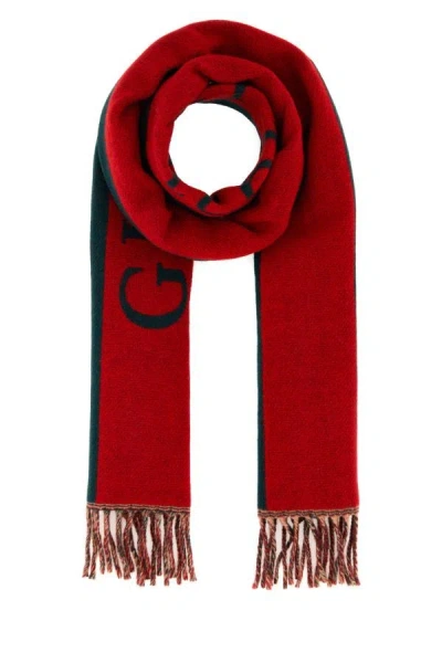 Shop Gucci Man Two-tone Wool Scarf In Multicolor