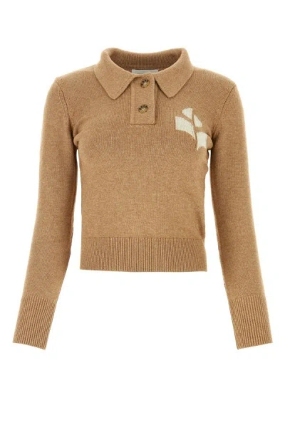Shop Isabel Marant Étoile Isabel Marant Etoile Woman Melange Biscuit Cotton Blend Nola Polo Shirt In Brown