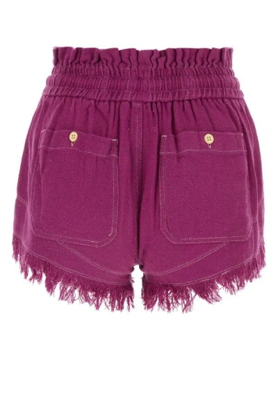 Shop Isabel Marant Étoile Isabel Marant Etoile Woman Tyrian Purple Silk Talapiz Shorts