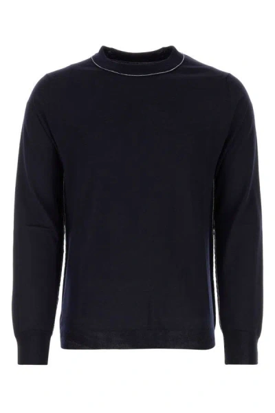 Shop Maison Margiela Man Midnight Blue Wool Blend Sweater