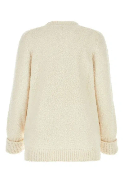Shop Maison Margiela Woman Ivory Cotton Blend Sweater In White