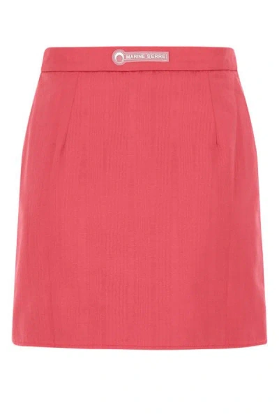 Shop Marine Serre Woman Fuchsia Nylon Mini Skirt In Pink