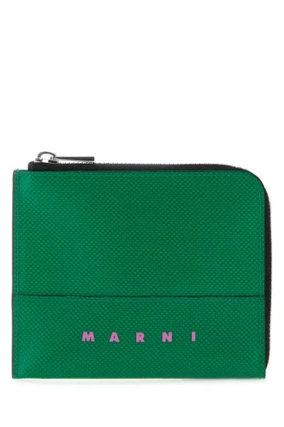 Shop Marni Man Green Pvc Wallet