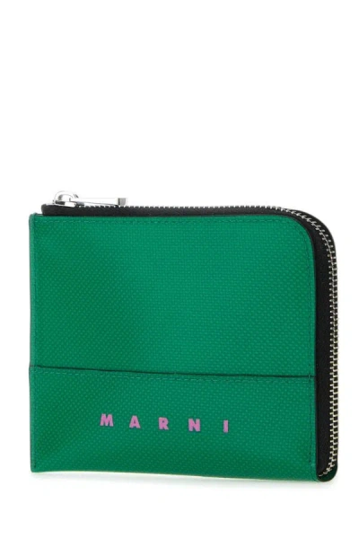 Shop Marni Man Green Pvc Wallet