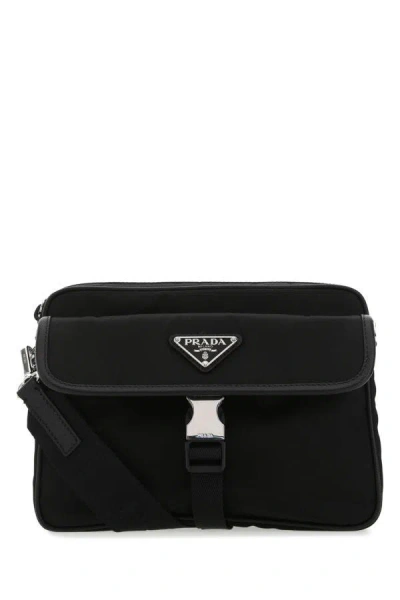 Shop Prada Man Black Nylon Crossbody Bag