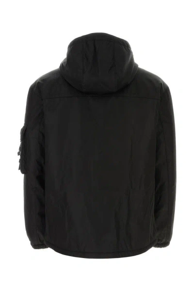 Shop Prada Man Black Nylon Padded Jacket