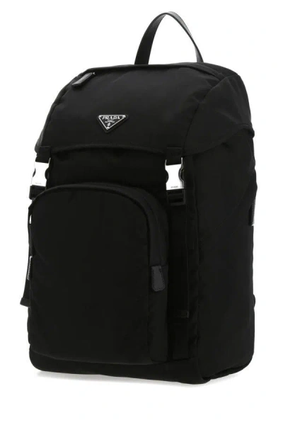 Shop Prada Man Black Re-nylon Backpack