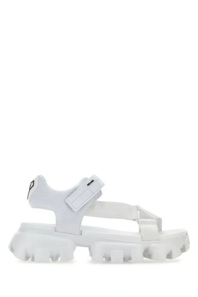 Shop Prada Man White Nylon Sandals