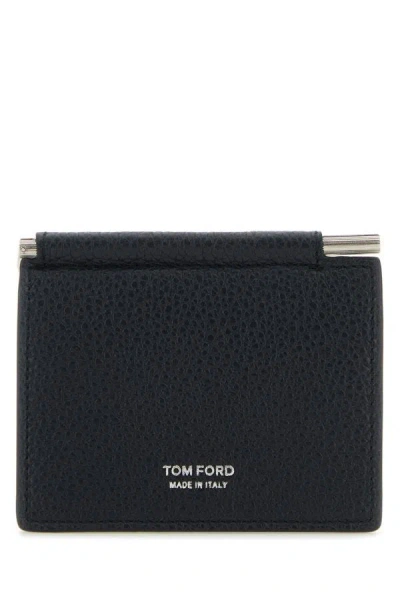 Shop Tom Ford Man Black Leather Card Holder