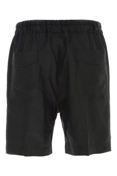 Shop Tom Ford Man Black Satin Bermuda Shorts
