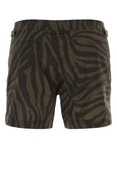 Shop Tom Ford Man Printed Polyester Swimming Shorts In Multicolor