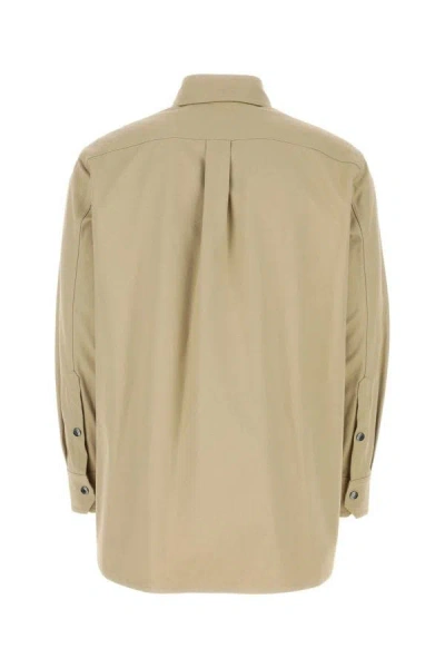 Shop Valentino Garavani Man Beige Cotton Shirt In Brown