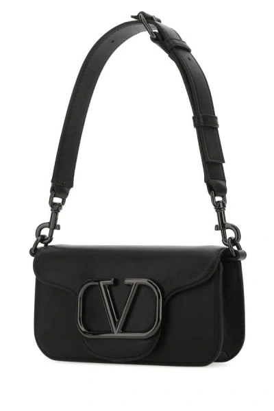 Shop Valentino Garavani Man Black Leather Locã² Shoulder Bag