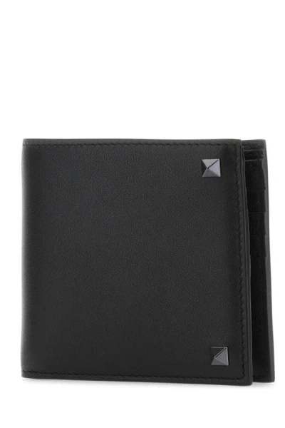 Shop Valentino Garavani Man Black Leather Wallet