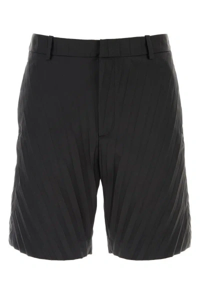 Shop Valentino Garavani Man Black Nylon Bermuda Shorts