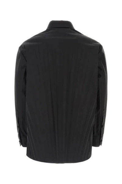 Shop Valentino Garavani Man Black Tech Nylon Oversize Shirt