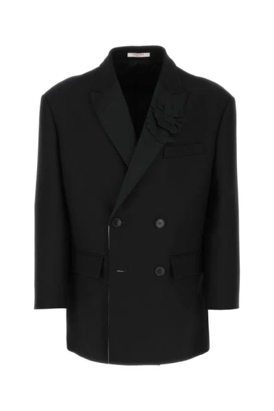 Shop Valentino Garavani Man Black Wool Blend Blazer
