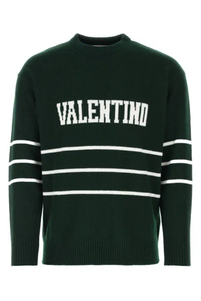 Shop Valentino Garavani Man Bottle Green Wool Sweater