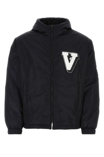 Shop Valentino Garavani Man Midnight Blue Nylon Jacket