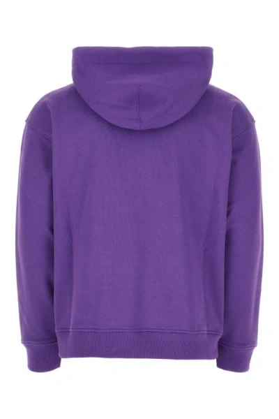 Shop Valentino Garavani Man Purple Cotton Sweatshirt