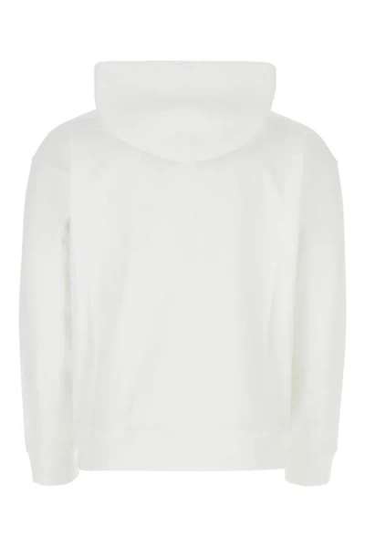 Shop Valentino Garavani Man White Cotton Sweatshirt