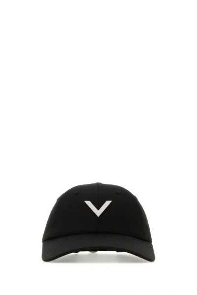 Valentino Garavani Women Black Stretch Cotton Baseball Cap In Black