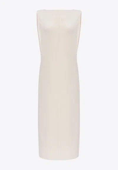 Shop Jacquemus Capa Backless Draped Maxi Dress In White