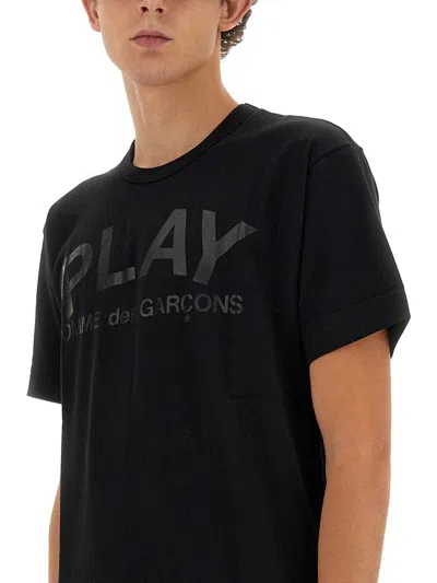 Shop Comme Des Garçons Play T-shirt Con Stampa Logo In Black