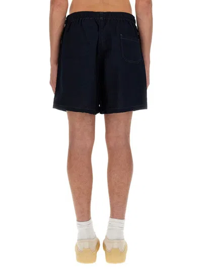 Shop Howlin' Cotton Bermuda Shorts In Blue